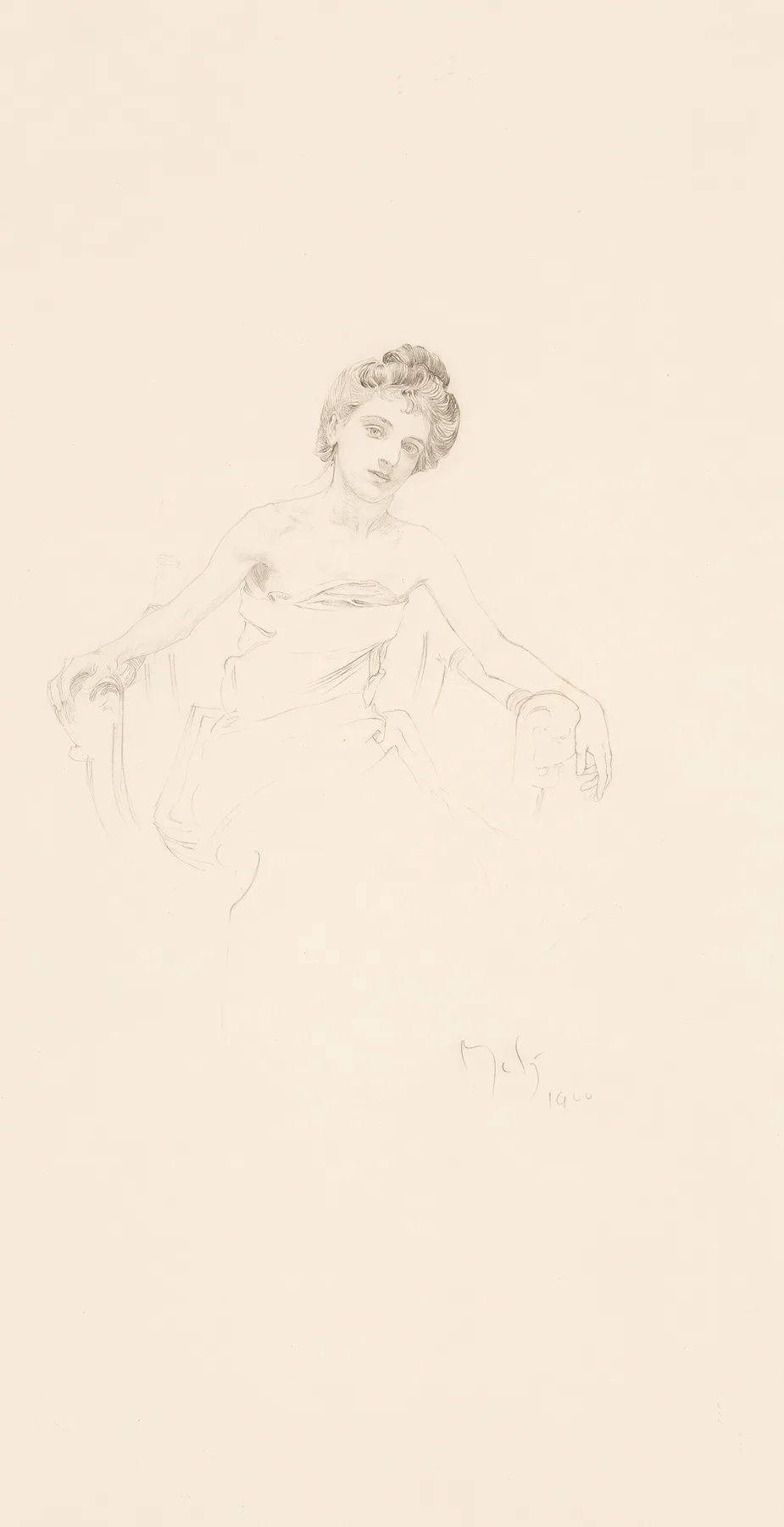 Étude de femme by Alphonse Mucha