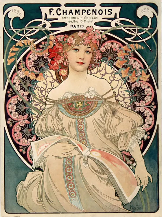 F. Champenois Imprimeur-Editeur poster by Alphonse Mucha