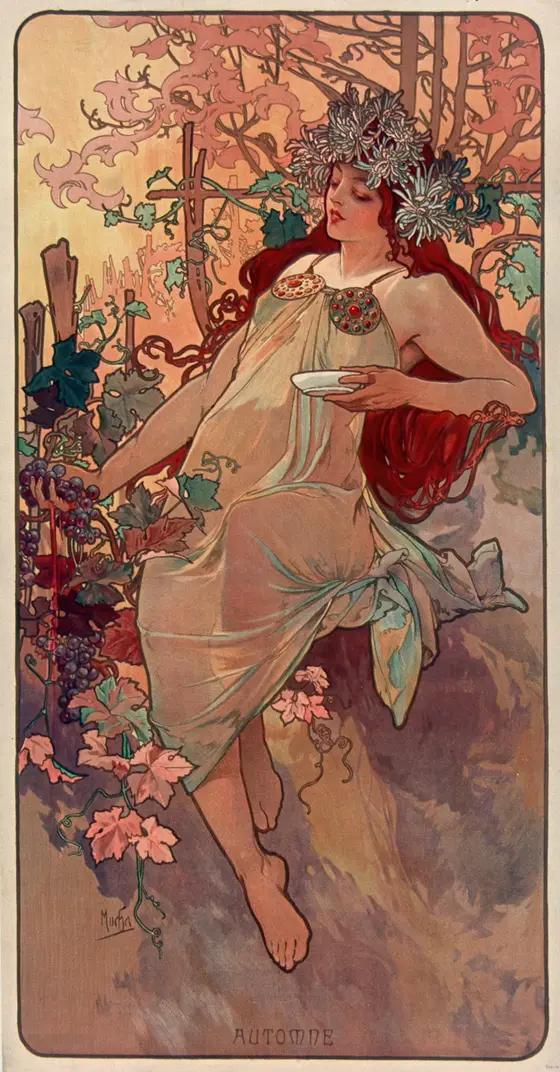 Les Saisons - automne by Alphonse Mucha