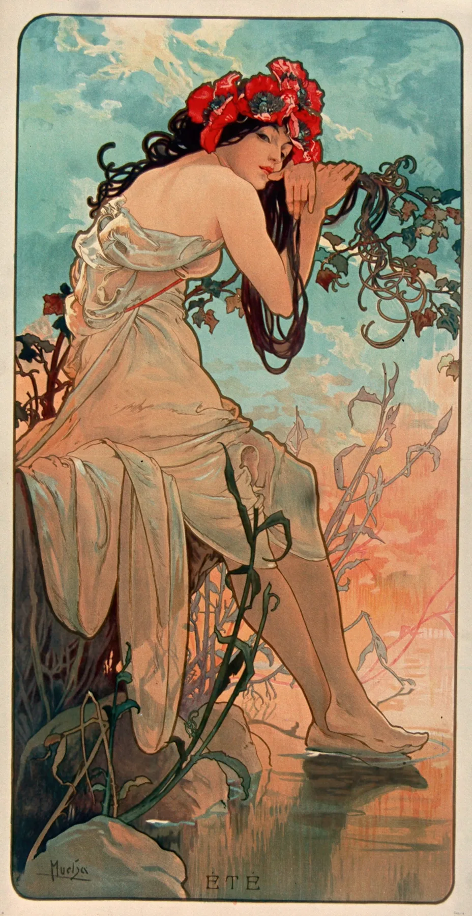Les Saisons - ete by Alphonse Mucha