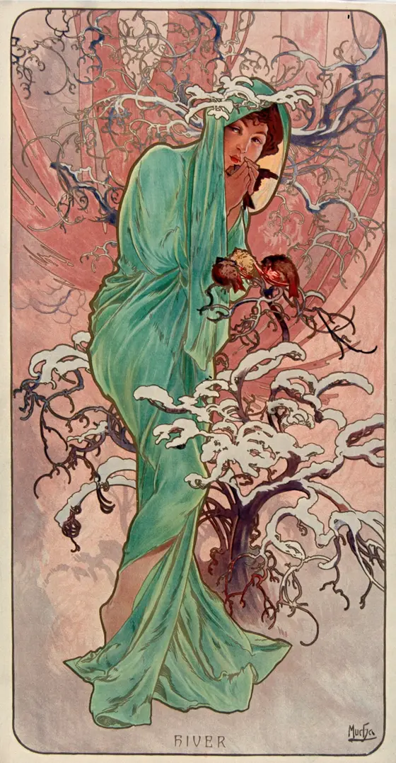 Les Saisons - hiver by Alphonse Mucha