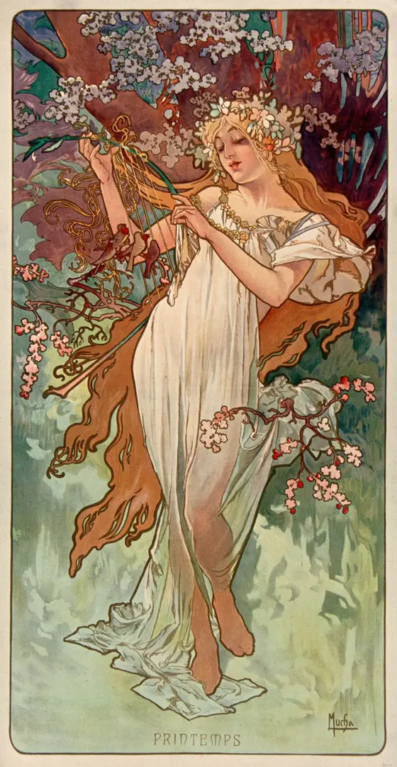 Les Saisons - printemps by Alphonse Mucha