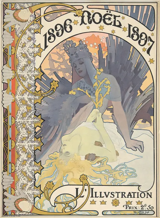 L’Illustration, Noël, 1896 by Alphonse Mucha