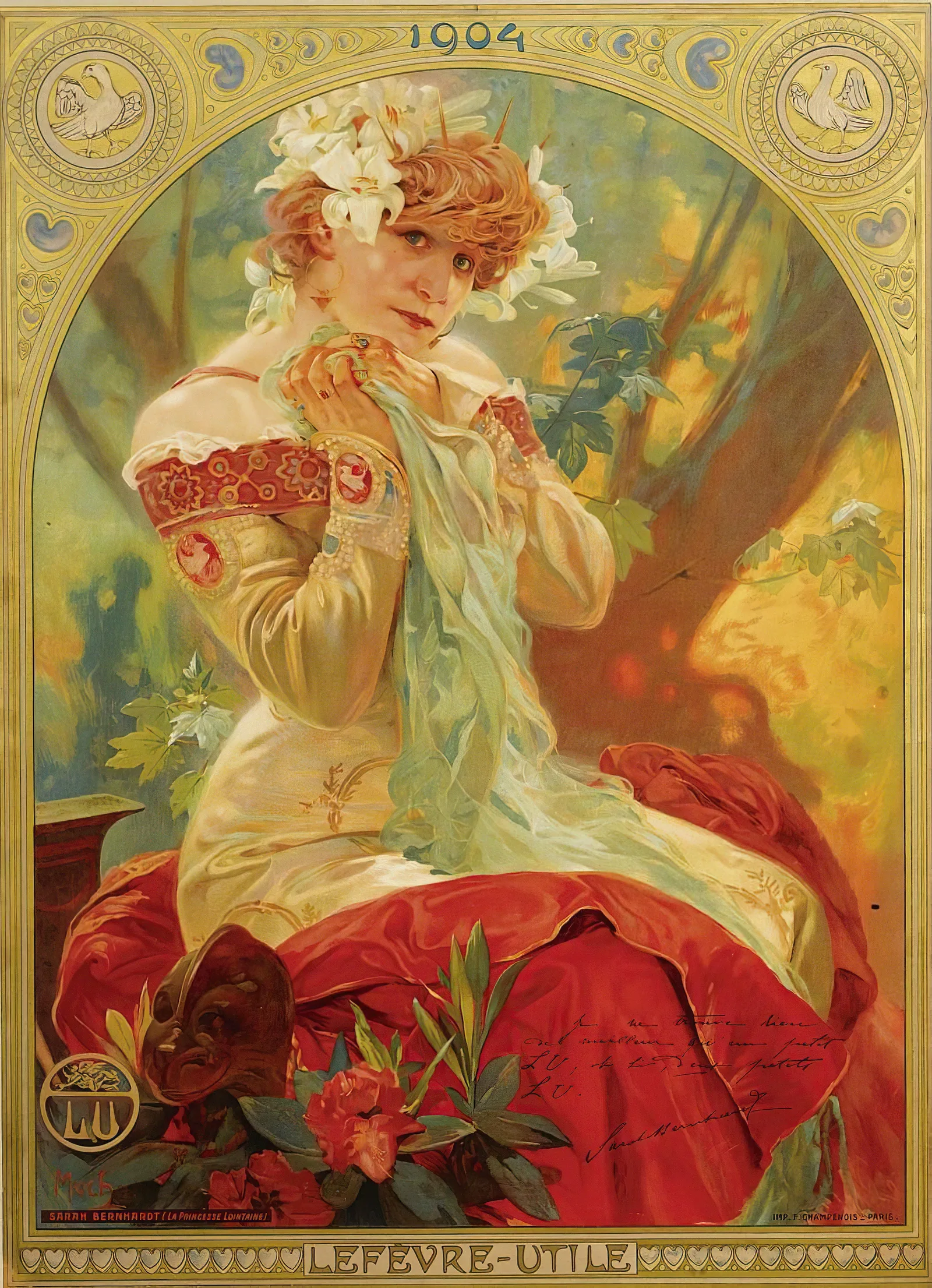 Lefevre-Utile Sarah Bernhardt by Alphonse Mucha