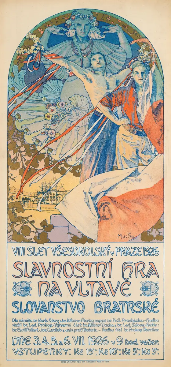 Poster for The Sokol Festival in Prague by Alphonse Mucha