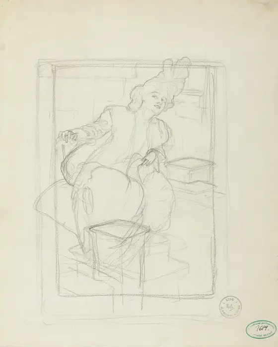 Sarah Bernhardt study by Alphonse Mucha