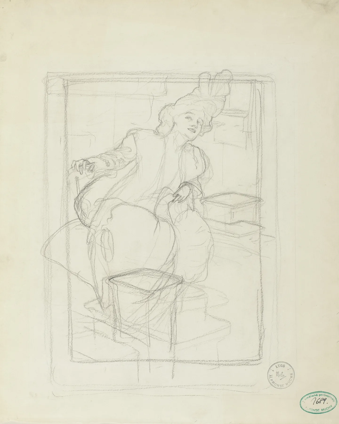 Sarah Bernhardt study by Alphonse Mucha