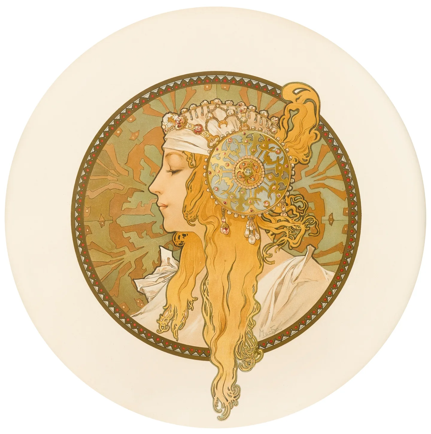 Têtes Byzantines (Blonde) by Alphonse Mucha