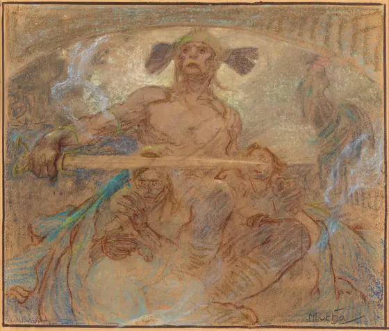 Warrior by Alphonse Mucha