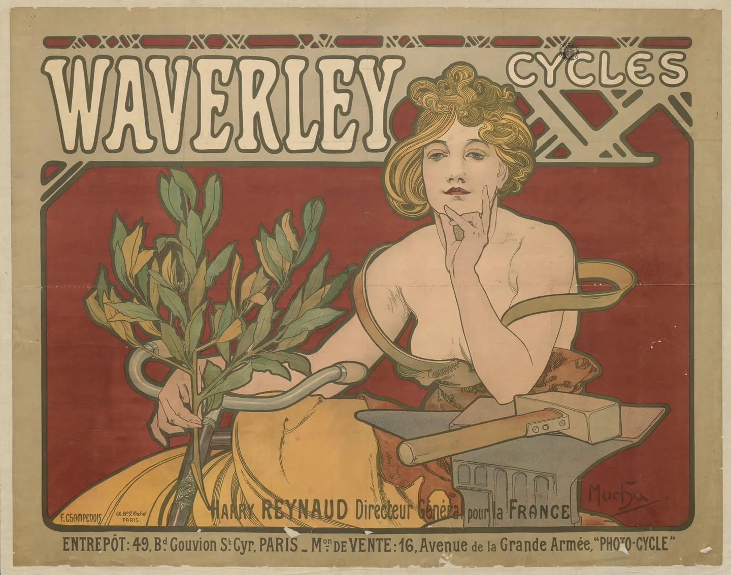 Waverley Cycles by Alphonse Mucha